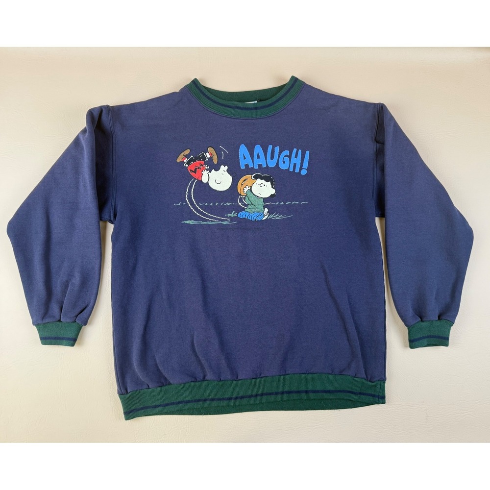Vintage Peanuts Charlie Brown Lucy Football AAUGH Sweatshirt M Blitzz Canada